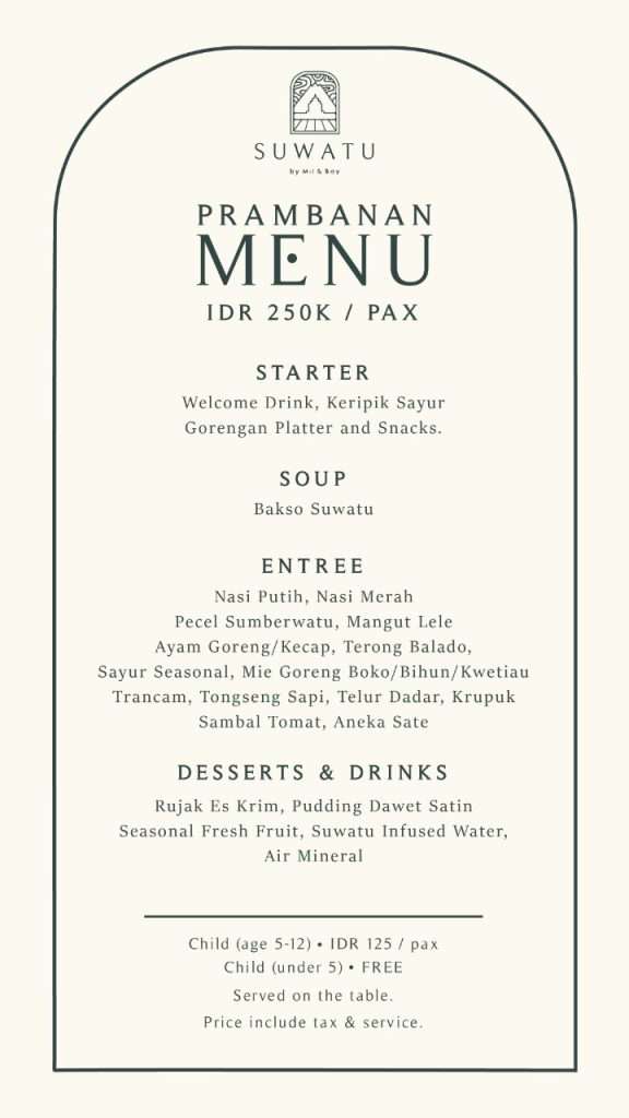 Suwatu Mil & Bay Menu